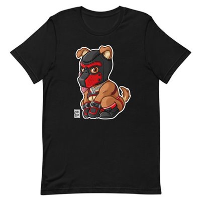 Playful Puppy - Red Mask - Short-Sleeve Unisex T-Shirt