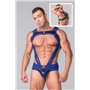 Youngero Generation Y Men's Fetish Bulldog Harness with Cockring Royal Blue