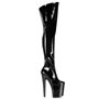 Xtreme Platform Thigh Boots Black 8" Heel