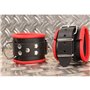 Leather handcuff - Black/Red